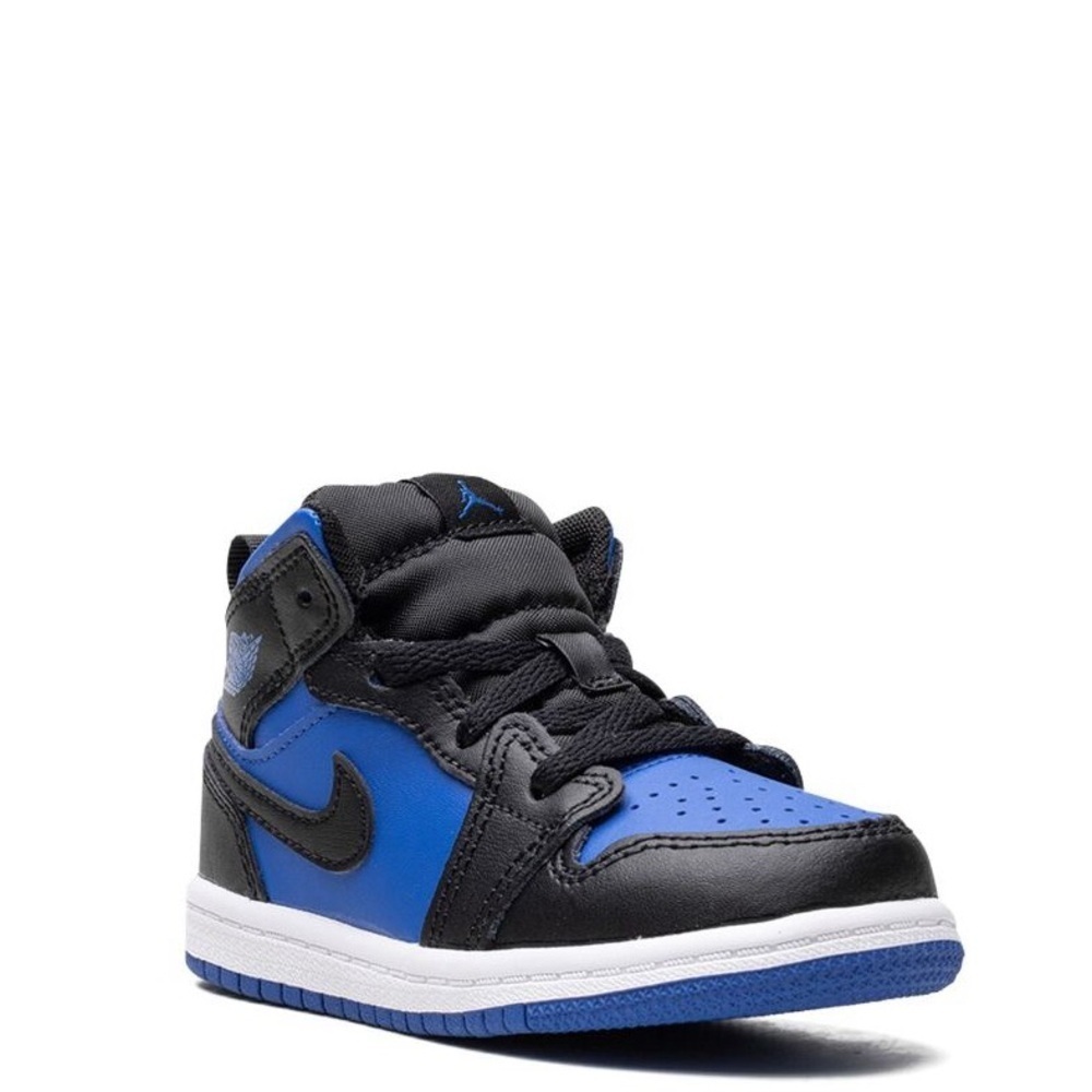 NIKE AIR JORDAN 1 MID SNEAKER BLACK/ROYAL BLUE - 5Y